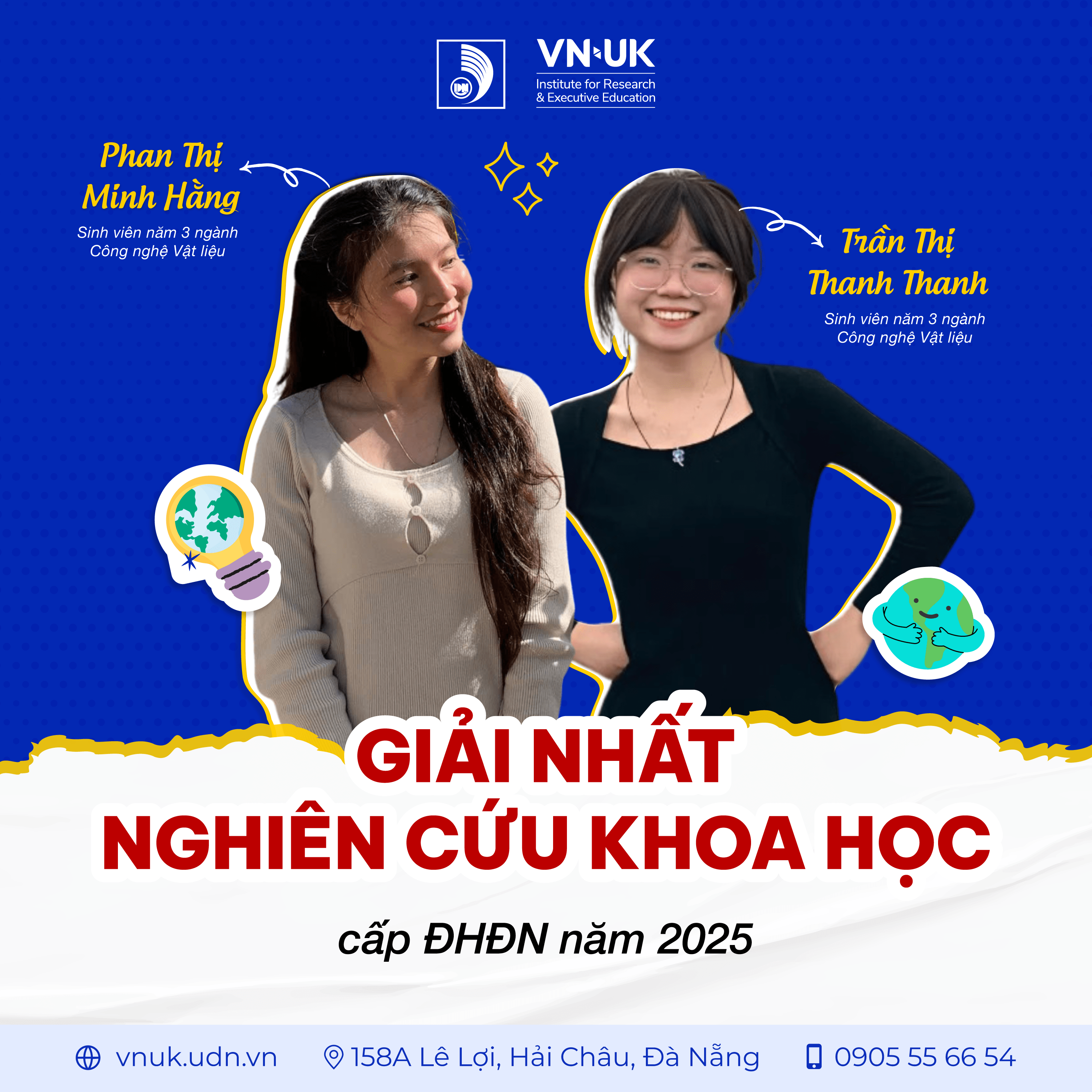 Chúc mừng VNUK-ers đạt giải nhất giải thưởng “Sinh viên Nghiên cứu Khoa học Đại học Đà Nẵng” năm 2024 – 2025