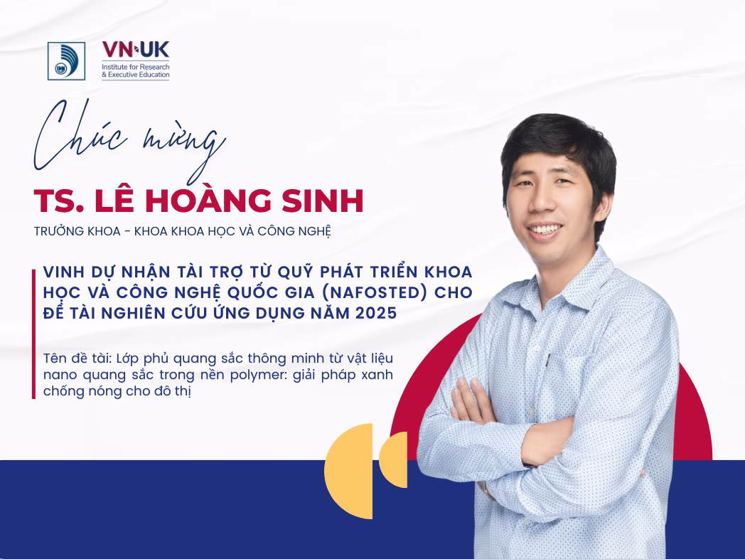 Congratulations to Dr. Le Hoang Sinh on Receiving NAFOSTED Funding 2025