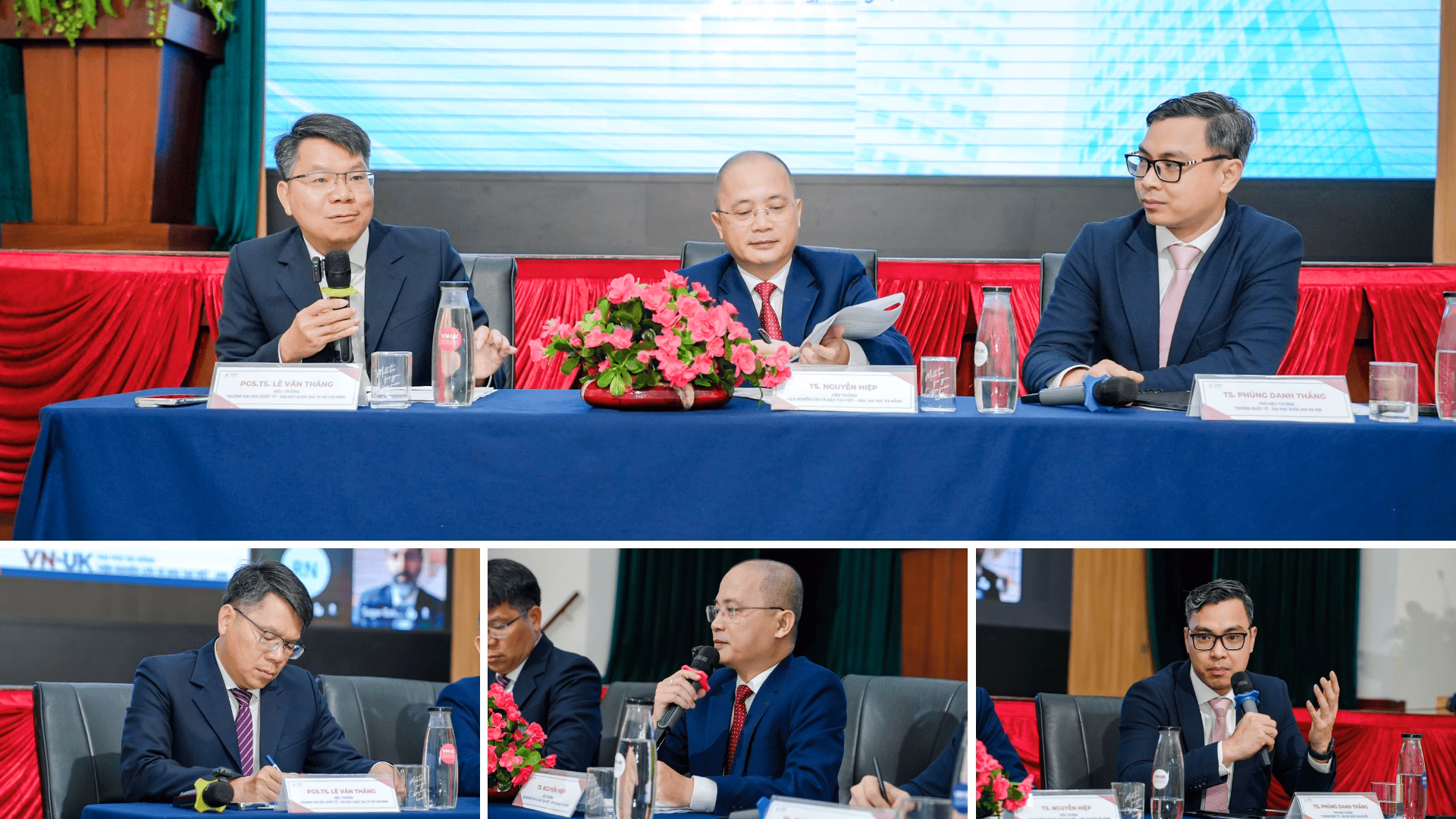 Lãnh đạo các đơn vị điều hành phiên Tọa đàm xây dựng kế hoạch các hướng hợp tác ưu tiên