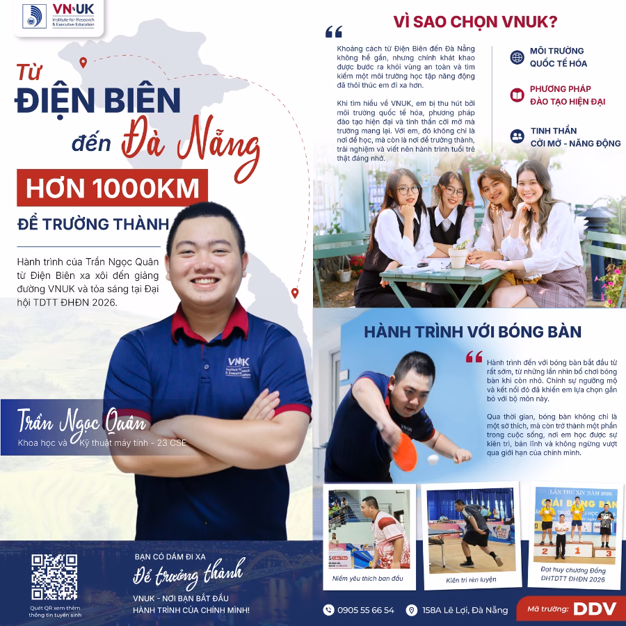 Hơn 1000km không chỉ là khoảng cách mà là quyết định để trưởng thành tại VNUK