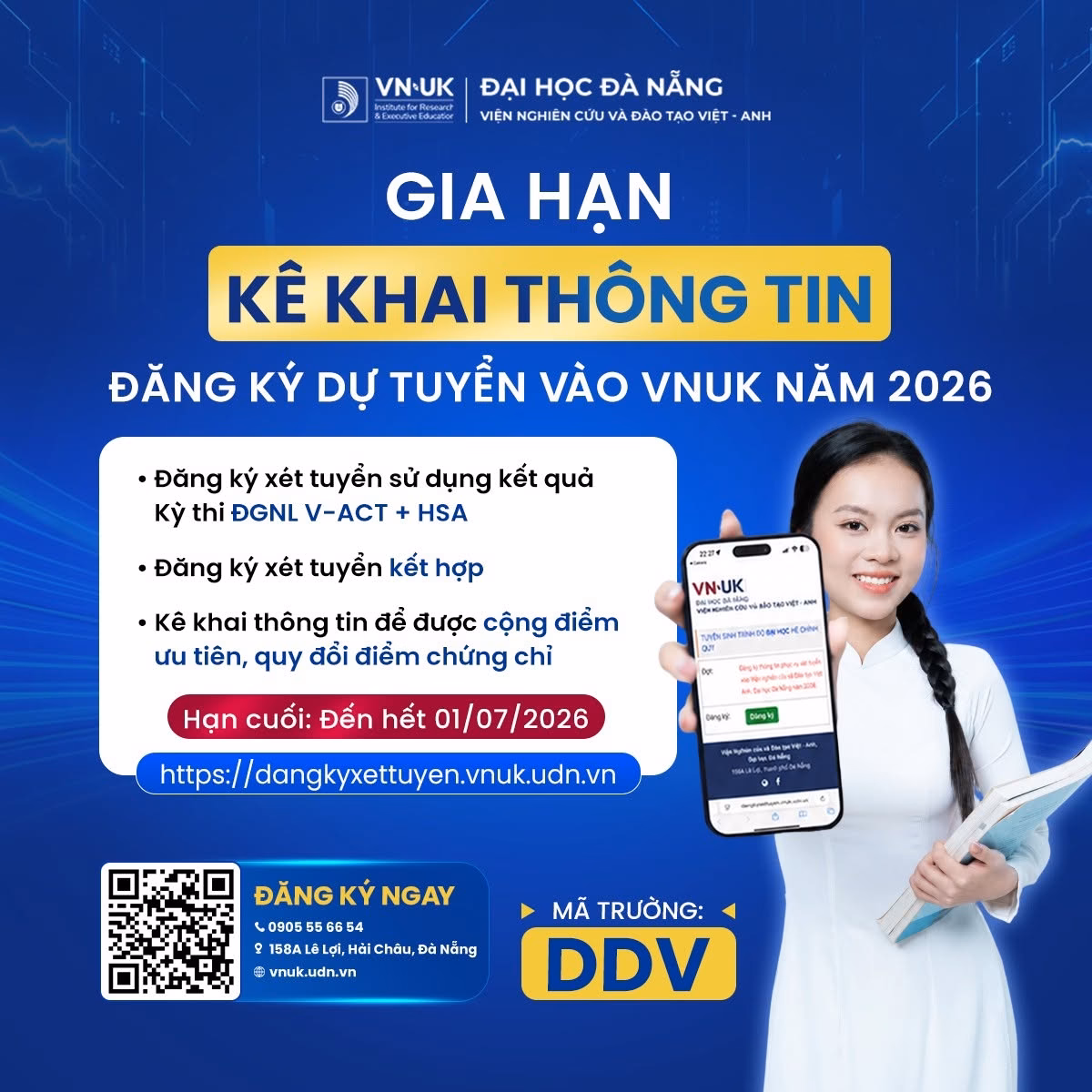 VNUK Gia Hạn Thời Gian Kê Khai Thông Tin Xét Tuyển Năm 2026: Thêm Cơ Hội Cho Sĩ Tử 2K8